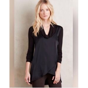 Anthropologie “deletta” cowl satin ribbed top